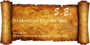 Siskovits Erzsébet névjegykártya